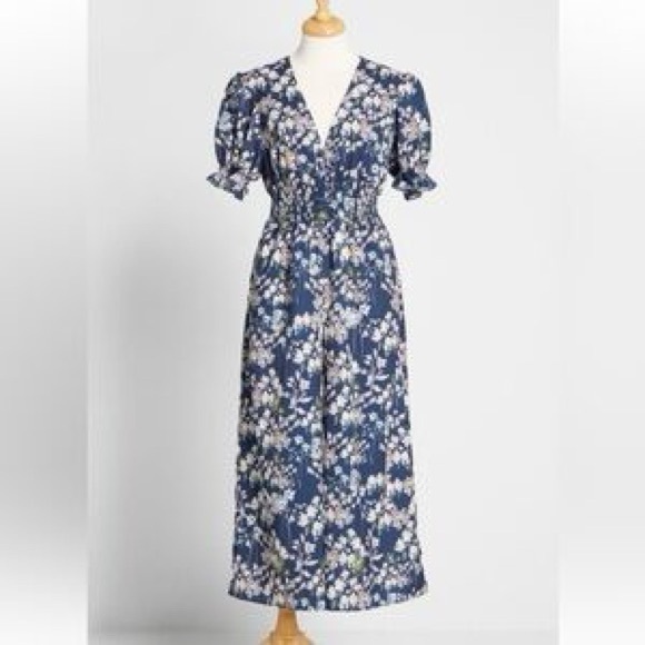 Modcloth Pants - MODCLOTH x HUTCH NWOT Floral So‎ Exceptional Wide Leg Jumpsuit in Navy